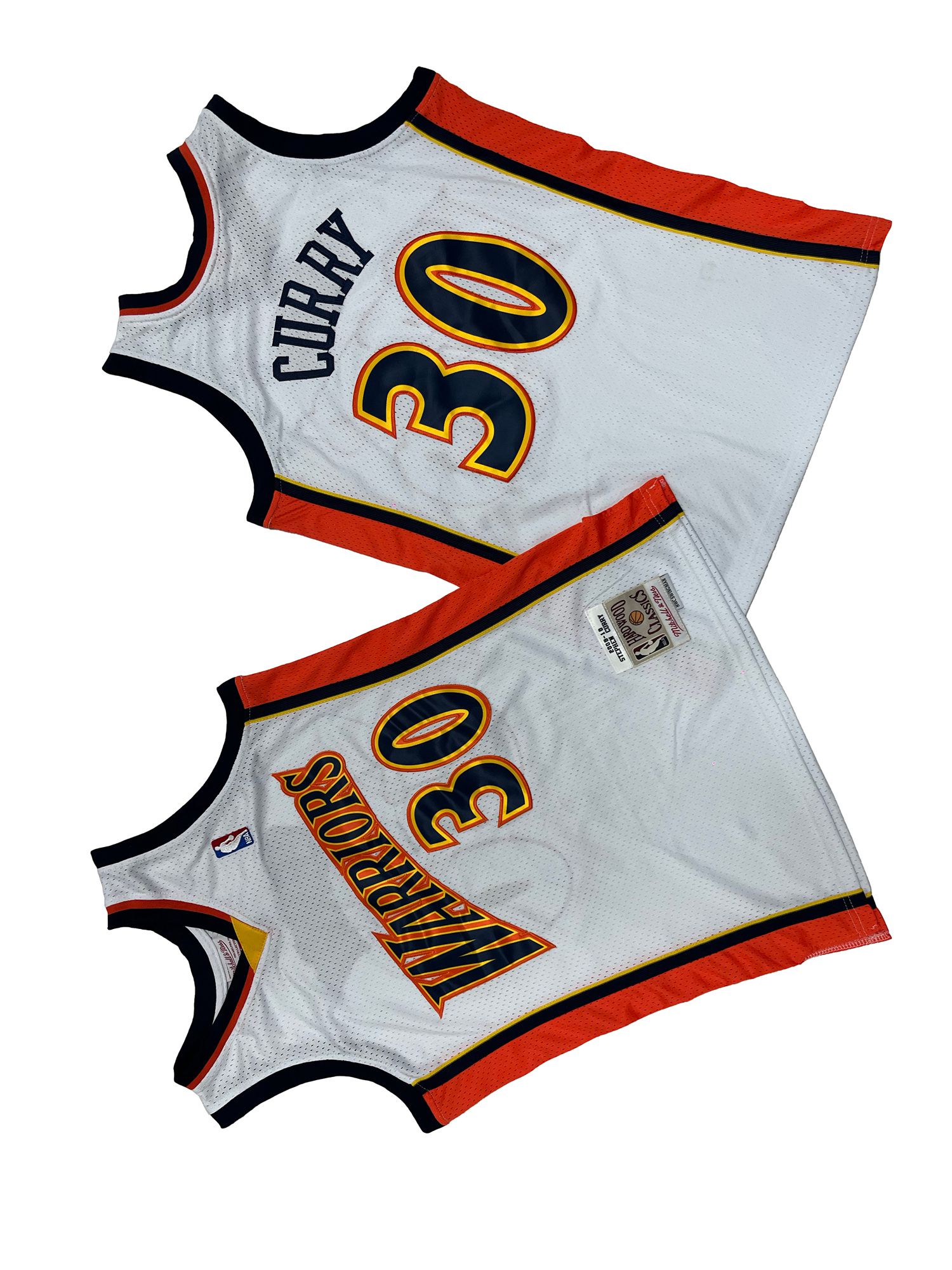 Men Golden State Warriors 30 Curry Whitte Throwback NBA Jersey